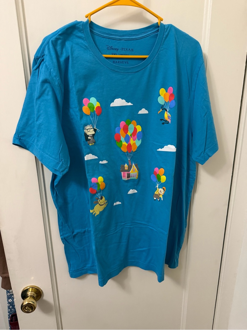 Disney Blue Short-Sleeve Tee with Colorful UP Balloons